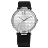  Shop Authentic Calvin Klein Sight Silver Dial Black Leather Strap Watch for Men - K1S21120 - Luxxuri