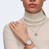  Shop Authentic Swarovski Cosmopolitan Diamond Powder Silver Dial Rose Gold Steel Strap Watch for Women - 5517803 - Luxxuri