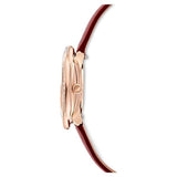  Shop Authentic Swarovski Crystal Flower Red Dial Red Leather Strap Watch for Women - 5552780 - Luxxuri