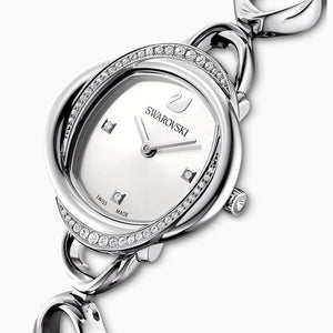  Shop Authentic Swarovski Crystal Flower Silver Dial Silver Steel Strap Watch for Women - 5547622 - Luxxuri