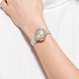  Shop Authentic Swarovski Crystal Flower Grey Dial Grey Leather Strap Watch for for Women - 5552424 - Luxxuri