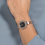  Shop Authentic Swarovski Crystal Rose Black Dial Rose Gold Steel Strap Watch for Women - 5484050 - Luxxuri