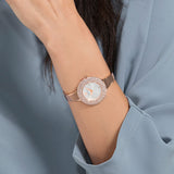  Shop Authentic Swarovski Crystal Rose Silver Dial Rose Gold Steel Strap Watch for Women - 5484073 - Luxxuri