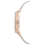  Shop Authentic Swarovski Crystalline Aura Silver Dial Beige Leather Strap Watch for Women - 5519450 - Luxxuri