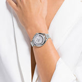  Shop Authentic Swarovski Crystalline Aura Silver Dial Silver Steel Strap Watch for Women - 5519462 - Luxxuri