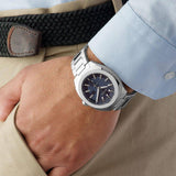  Shop Authentic Gucci GG2570 Quartz Blue Dial Silver Steel Strap Watch For Men - YA142303 - Luxxuri
