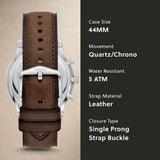  Shop Authentic Fossil Neutra Chronograph White Dial Brown Leather Strap Watch for Men - FS6022 - Luxxuri