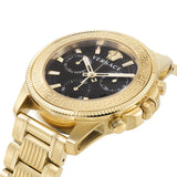  Shop Authentic Versace Greca Action Chronograph Black Dial Gold Steel Strap Watch For Men - VE3J00622 - Luxxuri