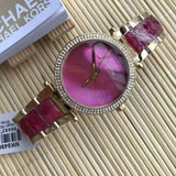  Shop Authentic Michael Kors Parker Pink Mother of Pearl Dial Two Tone Steel Strap Watch for Women - MK6490 - Luxxuri
