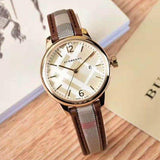  Shop Authentic Burberry The Classic Gold Dial Brown Leather Strap Watch for Women - BU10114 - Luxxuri