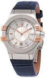  Shop Authentic Maserati Potenza Diamonds Silver Dial Blue Leather Strap Watch For Women - R8851108502 - Luxxuri