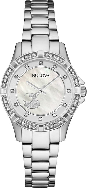  Shop Authentic Bulova Crystal Silver Dial Silver Steel Strap Watch for Women - 96L226 - Luxxuri