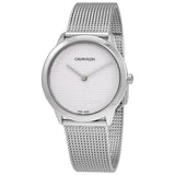  Shop Authentic Calvin Klein Minimal White Dial Silver Mesh Bracelet Watch for Women - K3M2212Y - Luxxuri