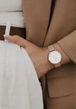  Shop Authentic Daniel Wellington Classic Petite Evergold White Dial Gold Mesh Bracelet Watch For Women - DW00100350 - Luxxuri