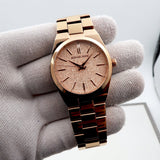  Shop Authentic Michael Kors Channing Quartz Rose Gold Dial Rose Gold Steel Strap Watch For Women - MK6624 - Luxxuri