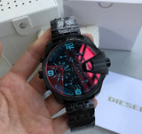  Shop Authentic Diesel Uber Chief Chronograph Red Dial Black Steel Strap Watch For Men - DZ7373 - Luxxuri