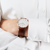  Shop Authentic Daniel Wellington Classic St Mawes White Dial Brown Leather Strap Watch For Men - DW00100006 - Luxxuri