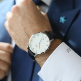  Shop Authentic Daniel Wellington Dapper Sheffield White Dial Black Leather Strap Watch For Men - DW00100088 - Luxxuri