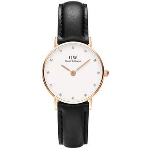  Shop Authentic Daniel Wellington Classy Sheffield White Dial Black Leather Strap Watch For Women - DW00100060 - Luxxuri