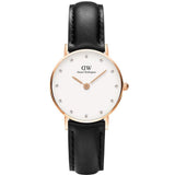  Shop Authentic Daniel Wellington Classy Sheffield White Dial Black Leather Strap Watch For Women - DW00100060 - Luxxuri