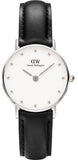Daniel Wellington Classy Sheffield White Dial Black Leather Strap Watch For Women - DW00100068