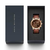  Shop Authentic Daniel Wellington Iconic Chronograph St Mawes Brown Dial Brown Leather Strap Watch For Men - DW00100640 - Luxxuri
