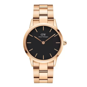  Shop Authentic Daniel Wellington Iconic Link Black Dial Rose Gold Steel Strap Watch for Women - DW00100210 - Luxxuri