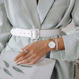  Shop Authentic Daniel Wellington Iconic Link White Dial Rose Gold Steel Strap Watch For Women - DW00100209 - Luxxuri