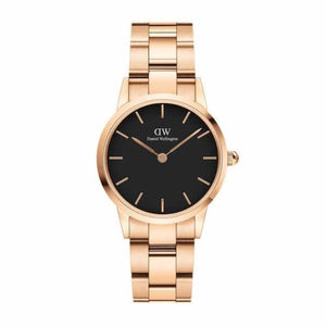  Shop Authentic Daniel Wellington Iconic Link Analog Black Dial Rose Gold Steel Strap Watch For Women - DW00100214 - Luxxuri