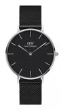  Shop Authentic Daniel Wellington Petite Ashfield Black Dial Black Mesh Strap Watch For Women - DW00100308 - Luxxuri