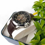  Shop Authentic Fossil Grant Automatic Skeleton Black Dial Brown Leather Strap Watch for Men - ME3095 - Luxxuri