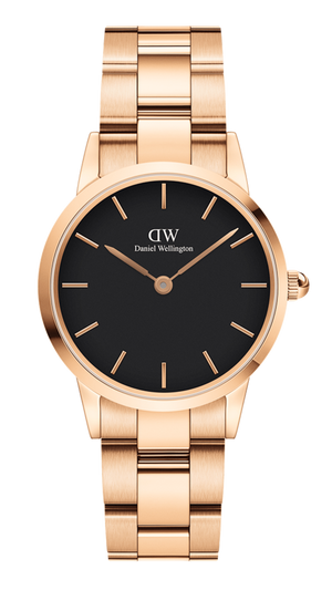  Shop Authentic Daniel Wellington Iconic Link Black Dial Rose Gold Steel Strap Watch For Men - DW00100344 - Luxxuri