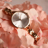  Shop Authentic Calvin Klein Graphic Silver Dial Rose Gold Steel Strap Watch for Women - K7E23646 - Luxxuri
