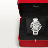  Shop Authentic Cartier Ballon Bleu De Cartier Silver Dial Silver Steel Strap Watch for Men - WSBB0049 - Luxxuri