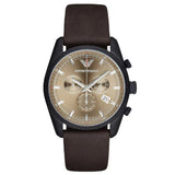  Shop Authentic Emporio Armani Sportivo Chronograph Beige Dial Brown Leather Strap Watch For Men - AR6078 - Luxxuri