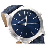  Shop Authentic Michael Kors Slim Runway Analog Blue Dial Blue Leather Strap Watch For Men - MK8907 - Luxxuri