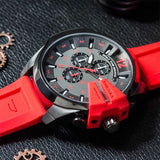  Shop Authentic Diesel Mega Chief Chronograph Black Dial Red Silicone Strap Watch For Men - DZ4427 - Luxxuri