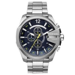  Shop Authentic Diesel Mega Chief Chronograph Blue Dial Silver Steel Strap Watch For Men - DZ4465 - Luxxuri