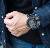  Shop Authentic Diesel Daddy 2.0 Chronograph Quartz Grey Dial Blue Steel Strap Watch For Men - DZ7414 - Luxxuri