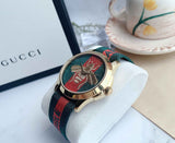  Shop Authentic Gucci Le Marche des Merveilles Green & Red Dial Green & Red NATO Strap Unisex Watch - YA126487 - Luxxuri