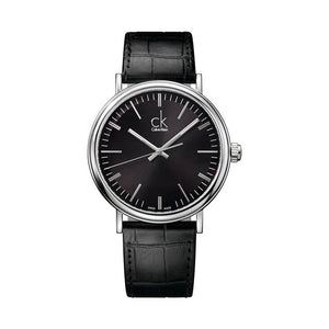  Shop Authentic Calvin Klein Surround Black Dial Black Leather Strap Watch for Men - K3W211C1 - Luxxuri