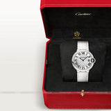  Shop Authentic Cartier Ballon Bleu de Cartier Silver Dial White Leather Strap Watch for Women - W6920087 - Luxxuri