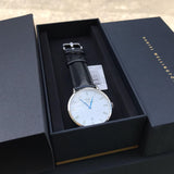  Shop Authentic Daniel Wellington Dapper Sheffield White Dial Black Leather Strap Watch For Men - DW00100088 - Luxxuri