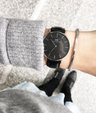  Shop Authentic Daniel Wellington Classic Reading Black Dial Black Leather Strap Watch For Women - DW00100147 - Luxxuri