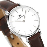  Shop Authentic Daniel Wellington Classic Petite White Dial Brown Leather Strap Watch For Women - DW00100239 - Luxxuri