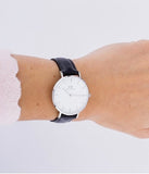  Shop Authentic Daniel Wellington Classic Petite Reading White Dial Black Leather Strap Watch For Women - DW00100185 - Luxxuri