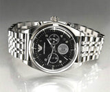  Shop Authentic Emporio Armani Franco Black Dial Silver Steel Strap Watch For Men - AR0373 - Luxxuri
