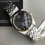  Shop Authentic Emporio Armani Franco Black Dial Silver Steel Strap Watch For Men - AR0373 - Luxxuri