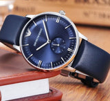  Shop Authentic Emporio Armani Analog Quartz Blue Dial Blue Leather Strap Watch For Men - AR1647 - Luxxuri