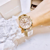  Shop Authentic Michael Kors Ritz Chronograph Rose Dial Two Tone Steel Strap Watch for Women - MK6475 - Luxxuri